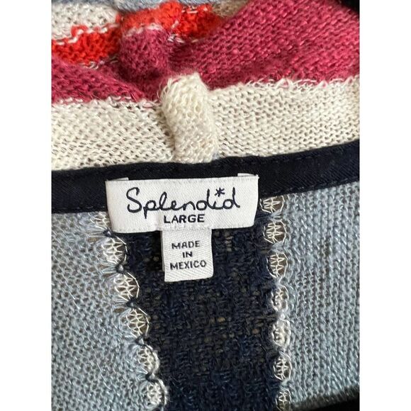 SPLENDID CASUAL KNIT OPEN FRONT EVERYDAY STRIPED WATERFALL CARDIGAN SIZE LARGE - Picture 5 of 6